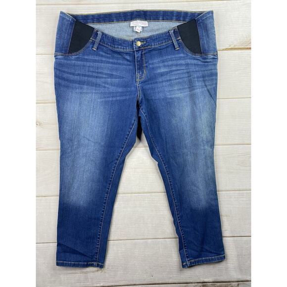 Isabel Maternity Jeans Womens 18 Skinny Crop Distressed Stretch Denim Ingrid - Picture 1 of 11